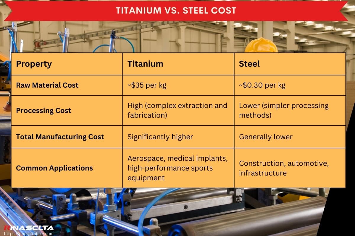 cost of titanium vs steel